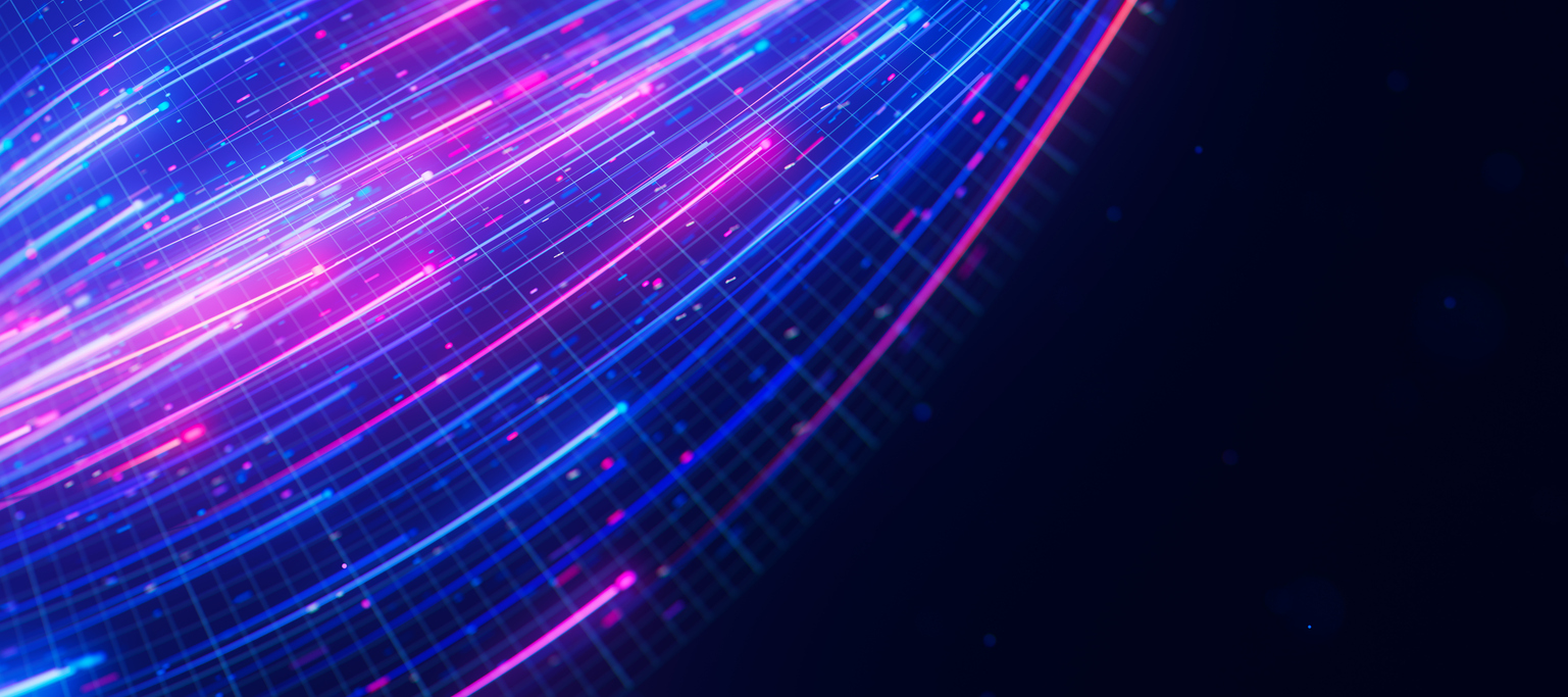 Abstract neon fibre-optic data streams